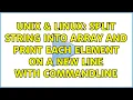 Unix Linux Split string into array and print each element on a new line with commandline