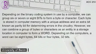 ACC 213 Introduction to Computer Science for Accounting