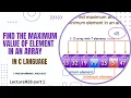 Array Challenege 1 - Find Maximum value in an Array in C Langauge Lecture 28 part 1