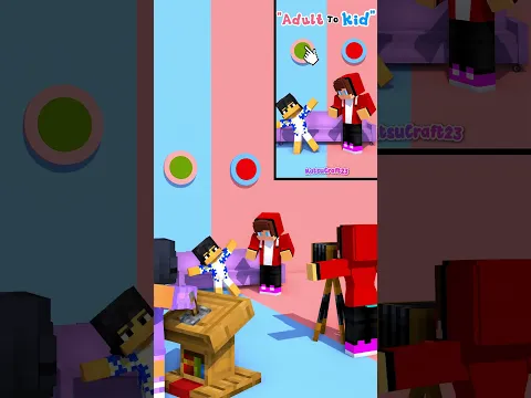 JJ And Aaron Transforming from Adult to Baby! 🧑🏻👶🏻😂- Minecraft Animation(Behind The Scene) #maizen