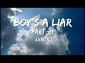 PinkPantheress - Boy's a liar part 1 (Lyrics)