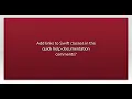 Add links to Swift classes in the quick help documentation comments