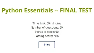 Python Essentials Final Test with explanation