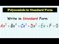 How to Write Polynomials in Standard Form Algebra 1 Ju 19 NY mathgotserved regents