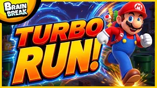 Mario Turbo Run Brain Break ⚡ Help Mario Get Friends Back to School!