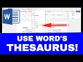 How to Find SYNONYMS ANTONYMS in Word Using the THESAURUS in Word