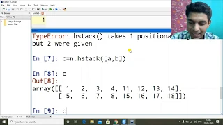 Numpy - Merging Splitting Arrays hstack vstack concatenate hsplit vsplit split Python