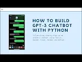 How To Build a GPT-3 Chatbot with Python