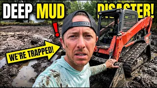 I Got My Skid Steer STUCK In The Mud! | Pond Build Part 3