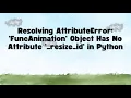 Resolving AttributeError FuncAnimation Object Has No Attribute - resize