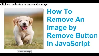 How To Remove An Image By Remove Button In JavaScript