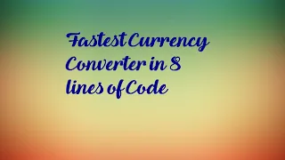 Currency Converter Using Python Extremely Simple