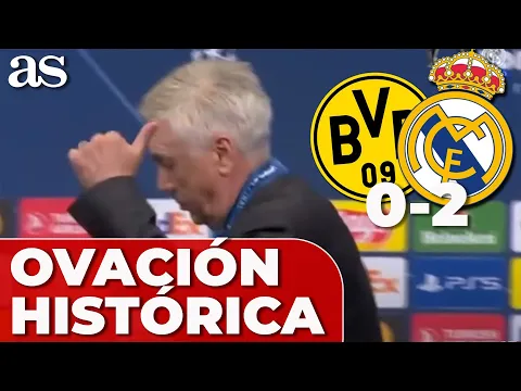 Download MP3 OVACIÓN a ANCELOTTI en la RUEDA PRENSA CAMPEÓN CHAMPIONS | Borussia Dortmund 0 Real Madrid 2