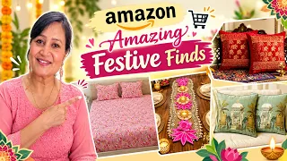 Amazon Festive Finds-Bedsheet,Cushion covers,Sofa throw,Decorative Items,Anvesha's creativity 