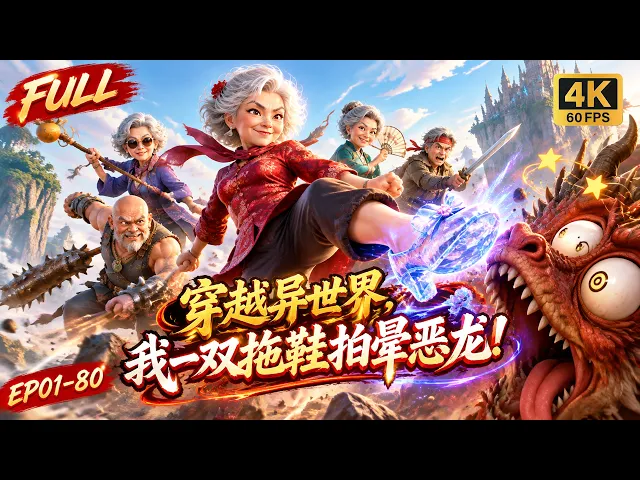 八十大寿收水晶拖鞋,一脚踩进恶龙异界!老太太带姐妹团打怪闯五关,打通两界回家!恶龙都懵了