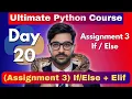 Assignment 3 statements assignment Python tutorial day 20