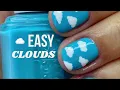 EASY CLOUDS NAIL ART TUTORIAL SHORT NAILS