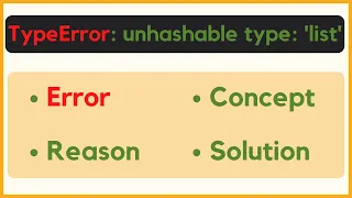 TypeError unhashable type list In Python Reason of error and Solution Neeraj Sharma