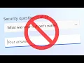 Avoid Windows Security Questions they are NOT safe