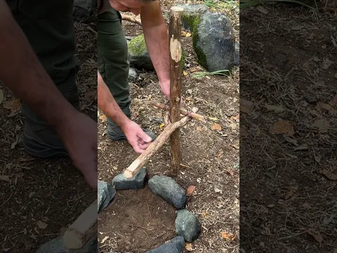 Genius Idea Using Sticks and Rope That Actually Works. #camping #outdoors
