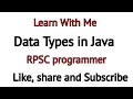 Data types in java RPSC Programmer