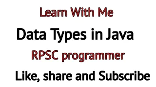 Data types in java RPSC Programmer