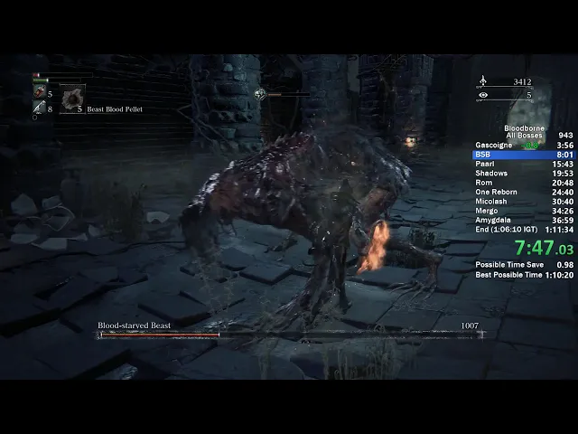 Bloodborne All Bosses Speedrun (Quitouts) - 1:05:56 IGT