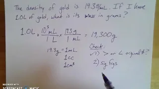 Density and Dimensional Analysis