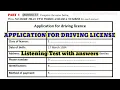 APPLICATION FOR DRIVING LICENSE IELTS LISTENING TEST