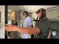 Michael Irvin gifts Linda Fletcher custom Fetching Fletchers RV