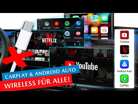 Download MP3 WIRELESS Apple Carplay / Android Auto nachrüsten! Netflix, YouTube & Screen Mirroring möglich!