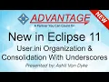 New in Eclipse 11 User ini Organization Consolidation With Underscores