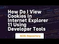how do i view cookies in internet explorer 11 using developer tools