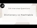 Dictionary vs Hashtable C Interview Questions Tamil