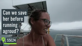 Dragging sailboat in a GALE and no one is on board!