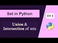 Set Operations in Python Set in Python Python Tutorial For Beginners in Hindi