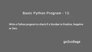 EP 12 Language Python Basic Program I go2collage