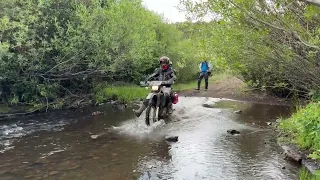 Gerald getting across on the DRZ