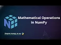 Mathematical Operations in NumPy Python NumPy Tutorial Telugu