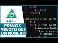 NUMEROS PRIMOS MENORES QUE UN NUMERO DADO - ALGORITMO EN PYTHON CON VISUAL STUDIO CODE
