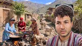 Uzbek mountain village cooking पहाड़ी ग्रामीण जनजीवन खानपान ।
