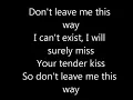 Dont leave me this way - lyrics  the Communards