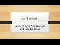 Java Tutorial 9 Types of Java Applications and Java Editions