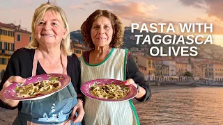 Ligurian Neighbours make Pasta with Taggiasca Olives