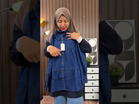 Blouse kemeja jeans wanita ruffle premium #blouse