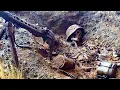 EXCAVATIONS OF GERMAN MACHINE GUNNER'S DUGOUTS, MG MACHINE GUN FOUND / WW2 METAL DETECTING