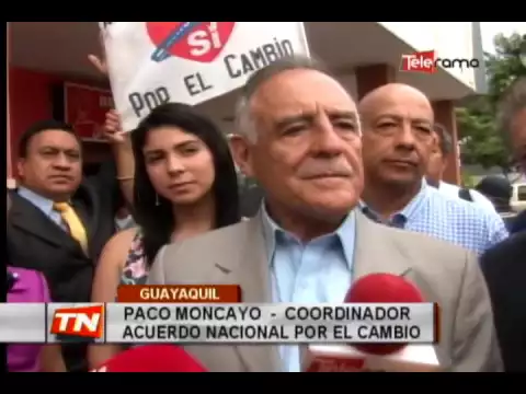 Acuerdo nacional por el cambio define candidato presidencial el 20 agosto