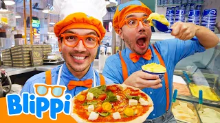 Blippi Aprende a Fazer Pizza e Sorvete! 🍕🍦 Explorando a Cultura de Itália!