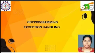 EXCEPTION HANDLING IN JAVA OOP PROGRAMMING SNS INSTITUTIONS