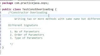 Constructor Overloading - 1 Java Basics 22 Java in Telugu Java OOPs Concepts 12